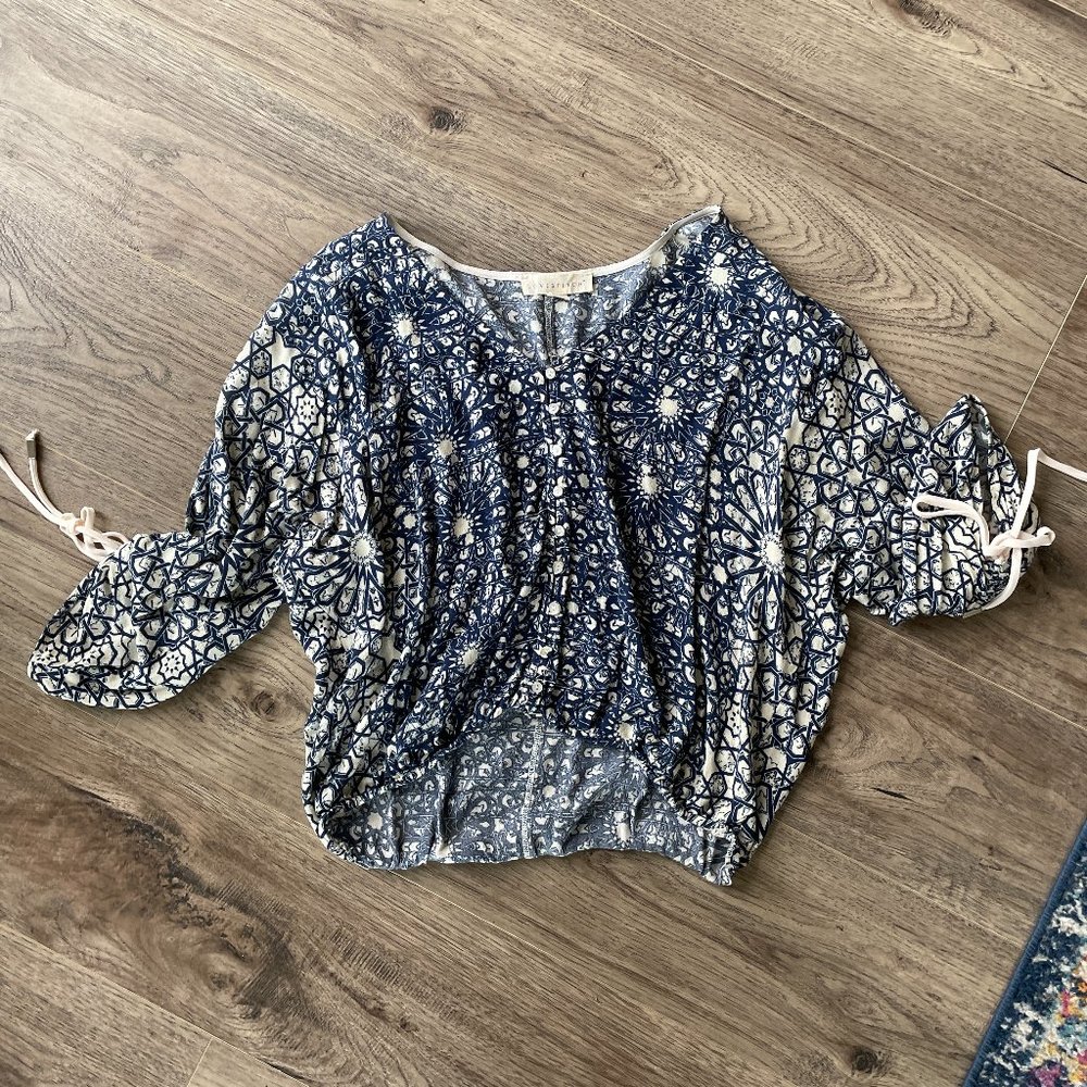 Boho Peasant Love Stitch Blouse (M)